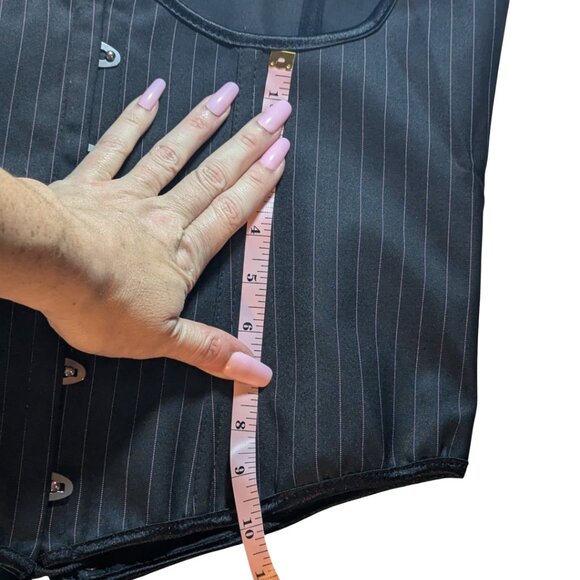 Pinstripe Underbust Corset Dark Academia Gothic Business Core - Picture 3 of 8